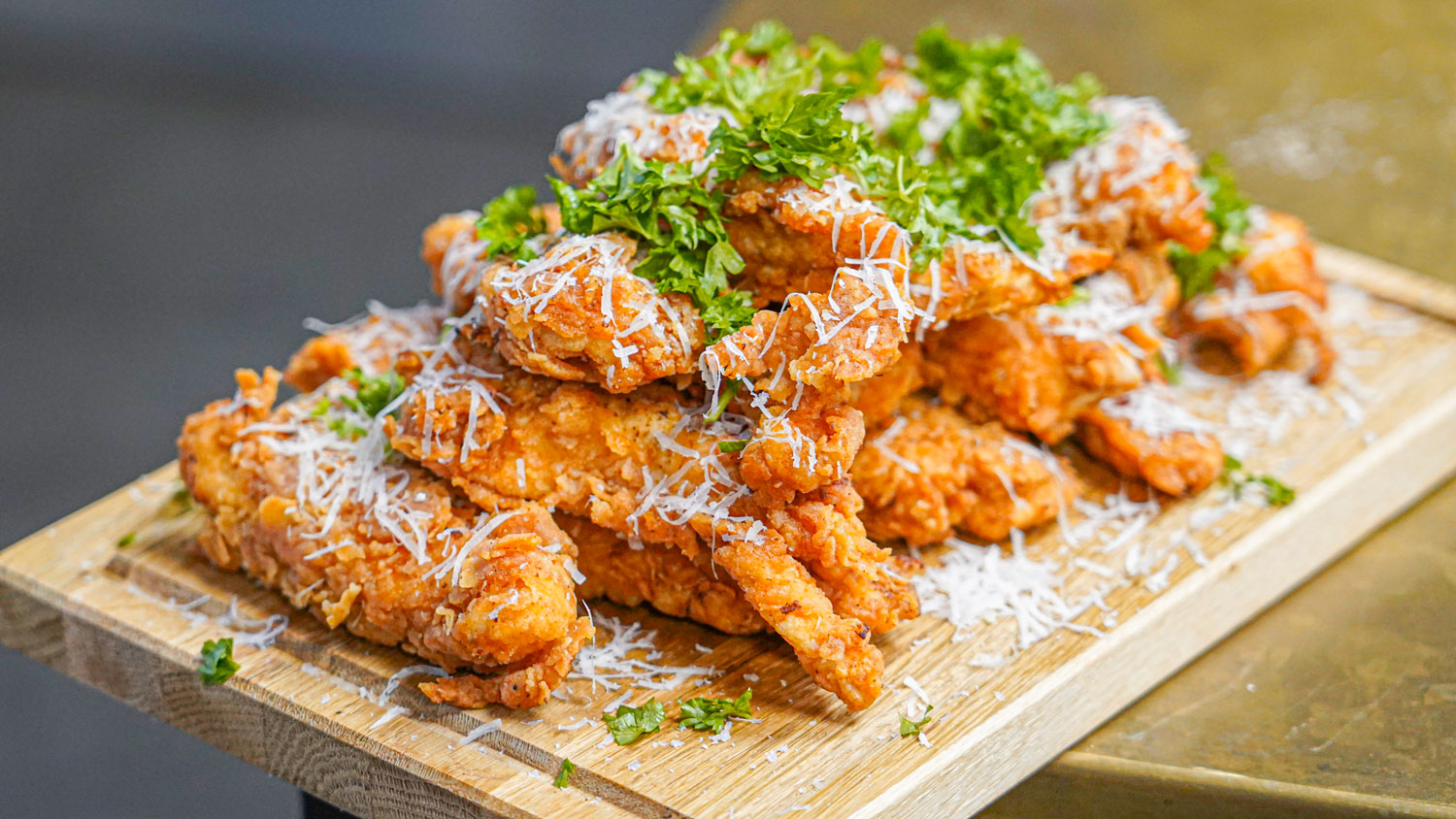 Chicken Tenders mit Parmesan & Petersilie - unvergleichlich knusprig