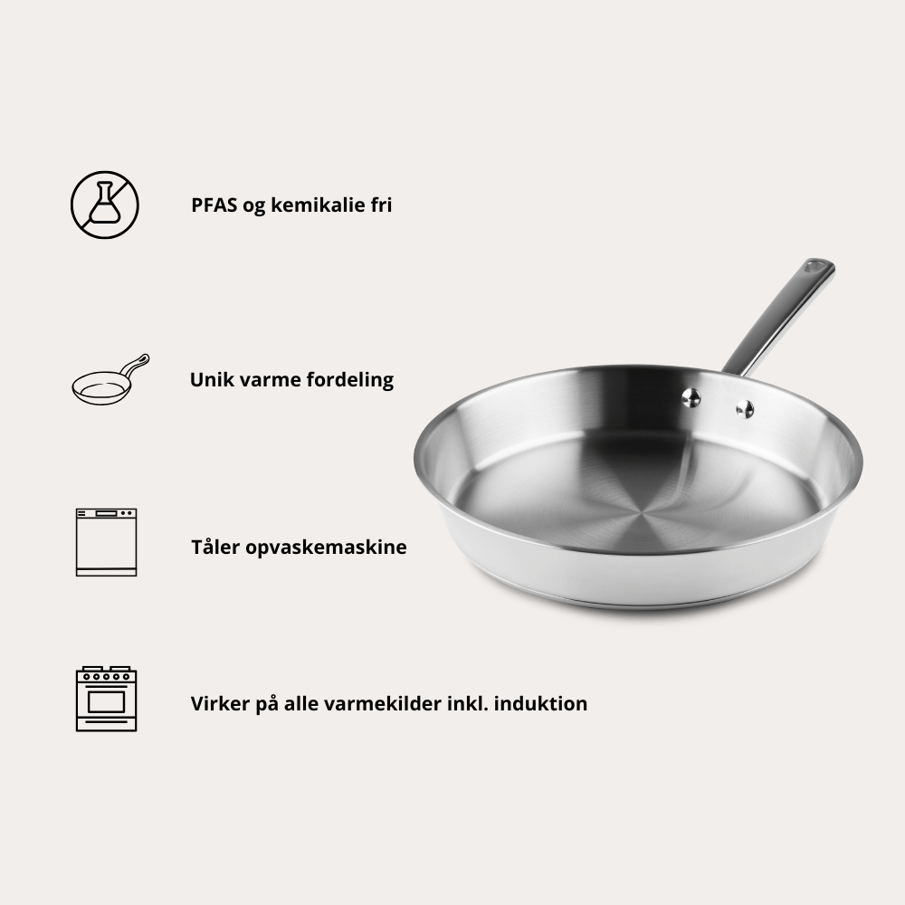 Bratpfanne aus Edelstahl mit 24 cm Durchmesser von Qookware