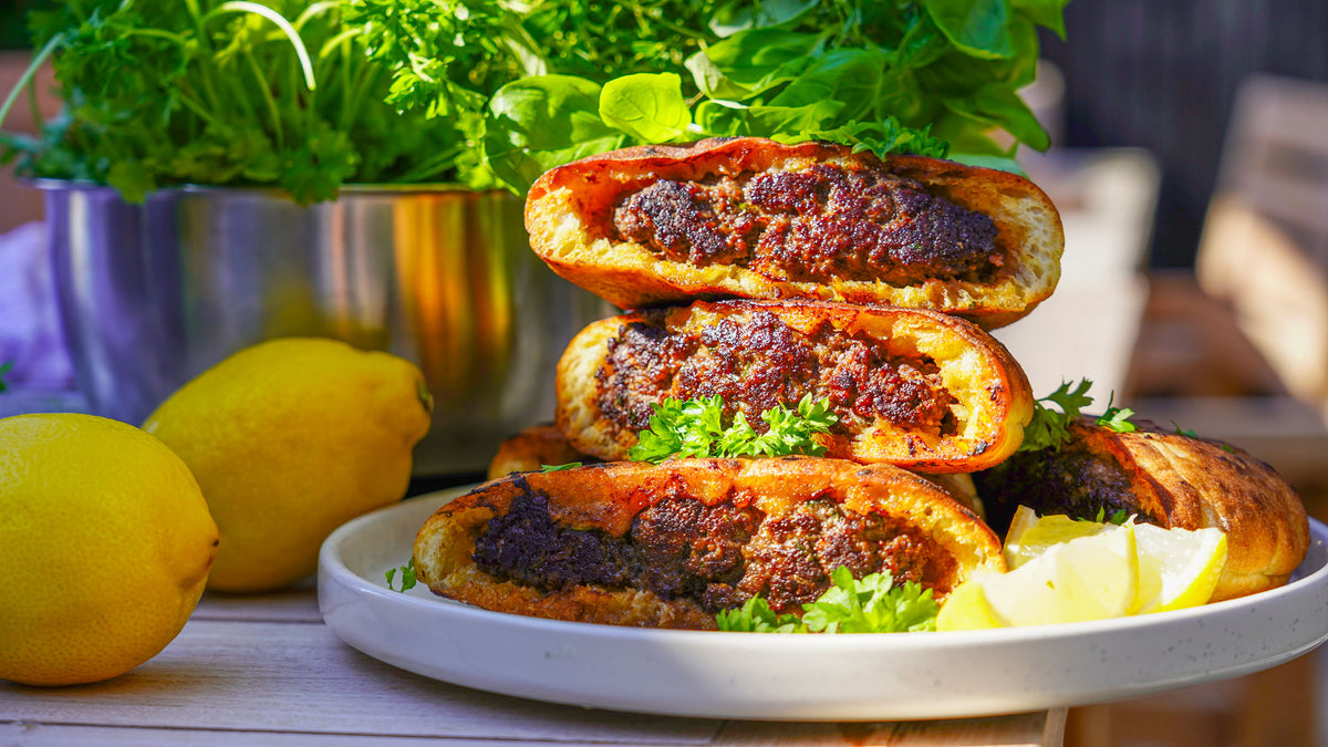 Arayes von der Grillplatte
