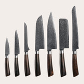 Messerset Complete Set Rose mit 7 Messern von Qookware
