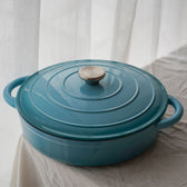 Qookware-Sautiertopf aus emailliertem Gusseisen mit Deckel, 3,5 Liter
