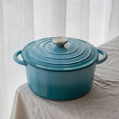 Kleiner Topf aus emailliertem Gusseisen mit Deckel, 4 Liter, von Qookware