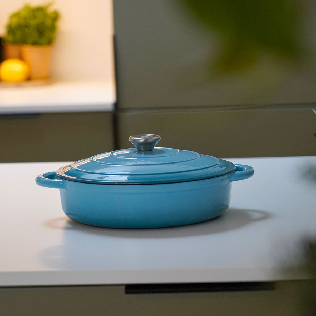 Sauteuse mit Deckel aus emailliertem Gusseisen, 3,5 Liter, Qookware 