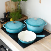 Kleines Set aus emailliertem Gusseisen von Qookware