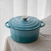 Topf mit Deckel aus emailliertem Gusseisen, 6,3 Liter, von Qookware