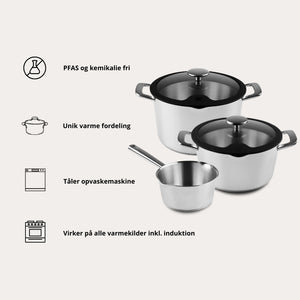 3-teiliges Chefgrade-Topfset von Qookware