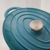 Ovaler Topf aus emailliertem Gusseisen, 4,5 Liter, mit Deckel von Qookware