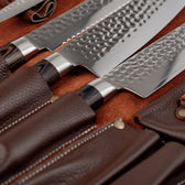 Messertasche aus echtem braunem Leder von Qookware