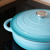 Sauteuse aus emailliertem Gusseisen mit Deckel, 3,5 Liter, von Qookware