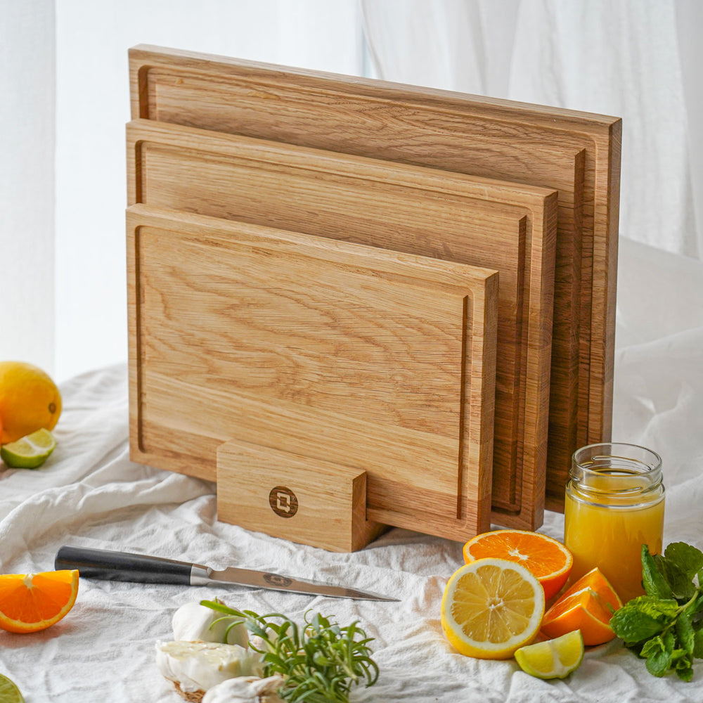 Schneidebrett-Set aus Eichenholz von Qookware