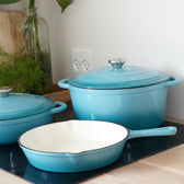 Kleines Set aus emailliertem Gusseisen von Qookware