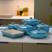 Großes Set aus emailliertem Gusseisen von Qookware